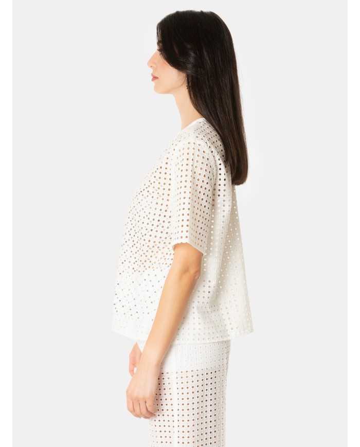 JIJIL Maglia con strass traforata