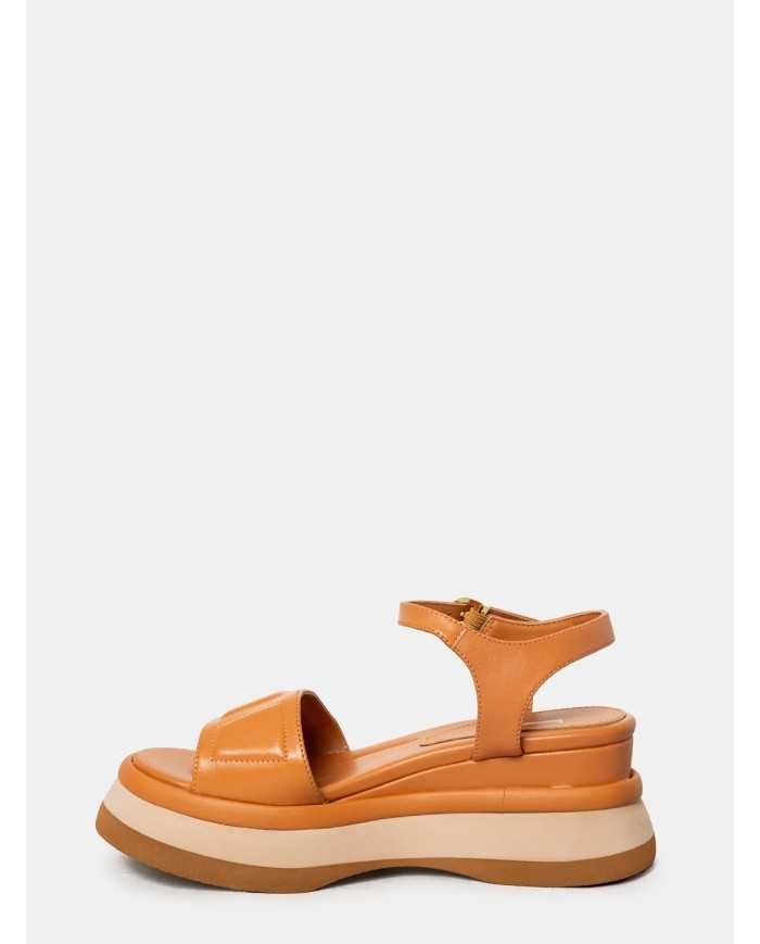 JEANNOT Sandalo zeppa in pelle