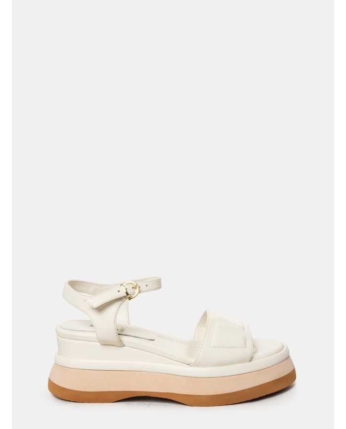 JEANNOT Sandalo zeppa in pelle