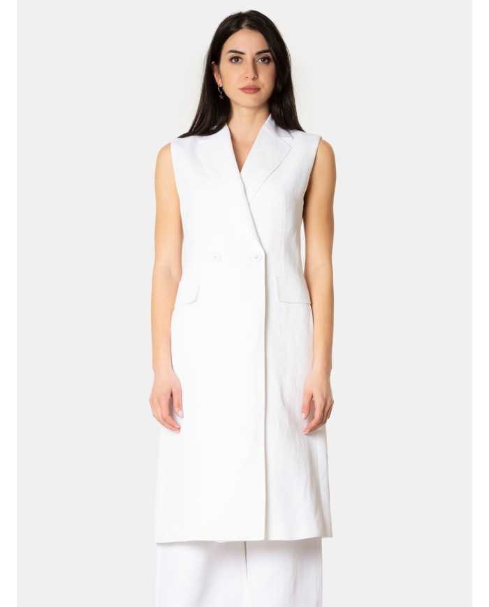 MAXMARA STUDIO Giacca smanicata a gilet in lino