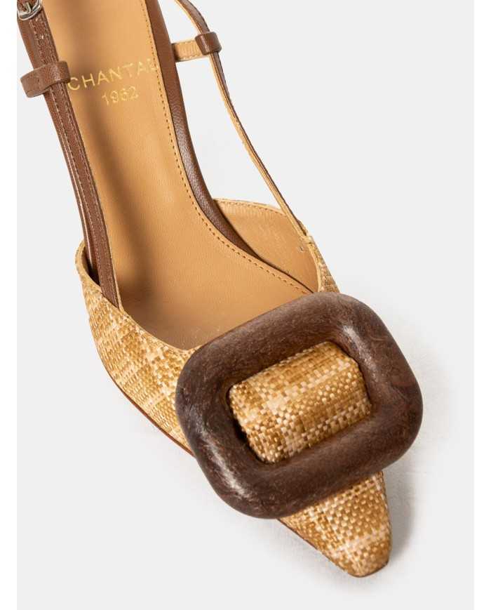 CHANTAL Sandalo slingback in rafia