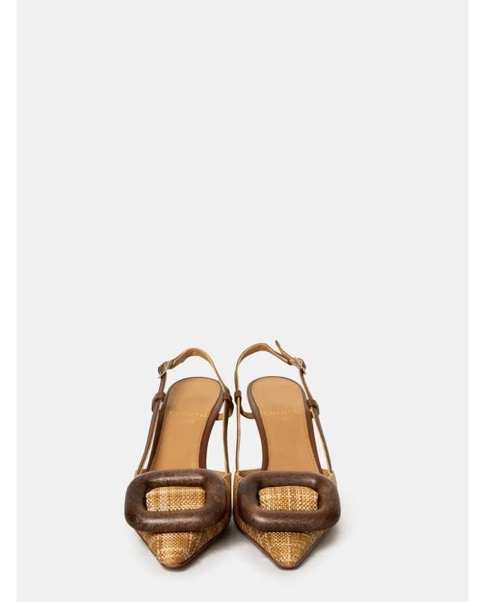 CHANTAL Sandalo slingback in rafia