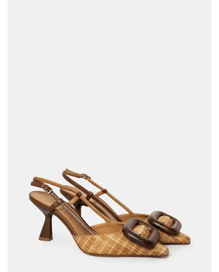 CHANTAL Sandalo slingback in rafia