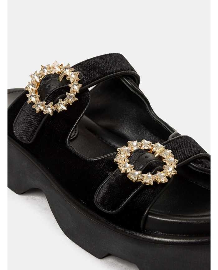 JEANNOT Sandalo ciabatta in velluto