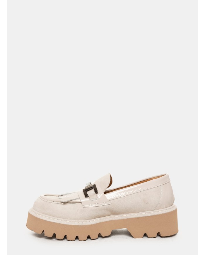 CHIARA LUCIANI Mocassino in camoscio con frangia