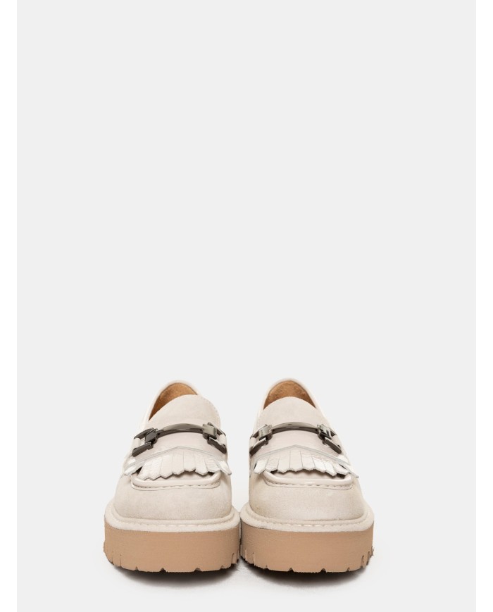 CHIARA LUCIANI Mocassino in camoscio con frangia