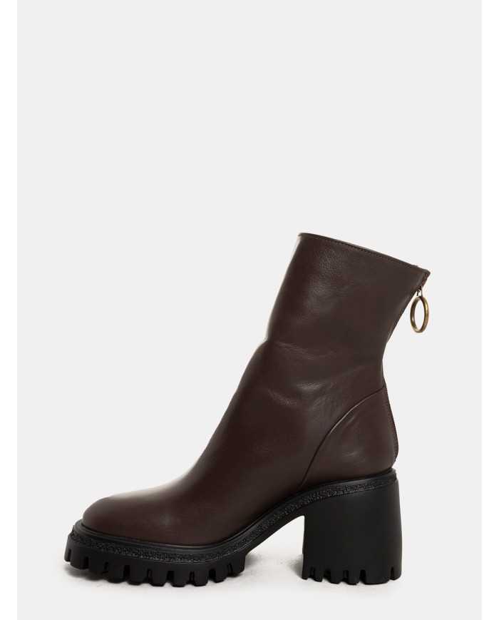 BALIE Tronchetto in pelle con tacco grosso