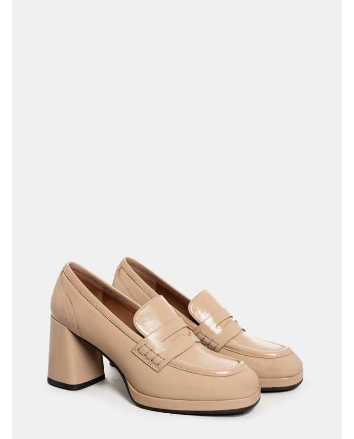 evaluna Mocassino con tacco in vernice