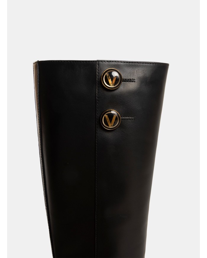 Via Roma 15 Stivale in pelle con accessorio bottoni