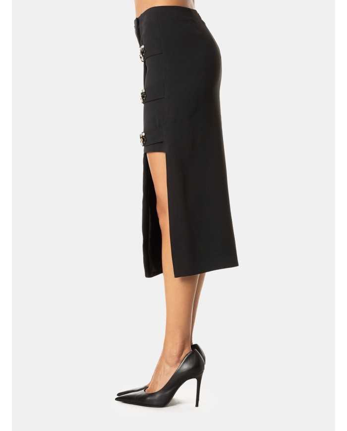 ISABELLE BLANCHE paris Gonna con ricami pietre e paillettes