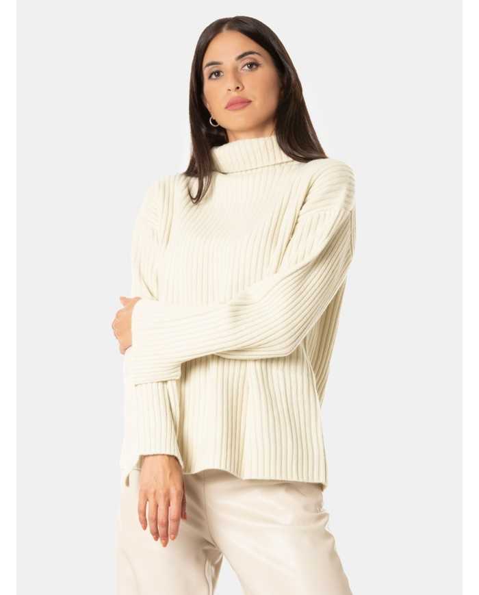 ISABELLE BLANCHE paris Maglia dolcevita oversize a coste