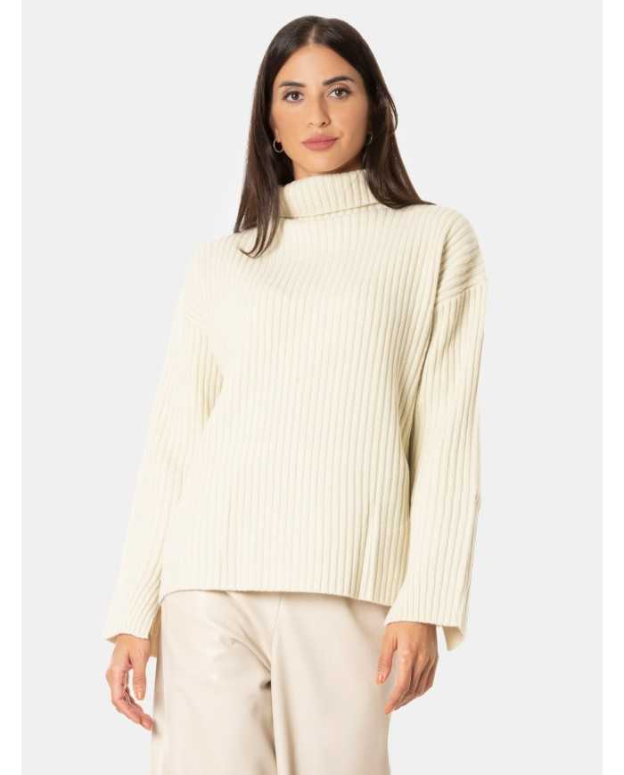 ISABELLE BLANCHE paris Maglia dolcevita oversize a coste