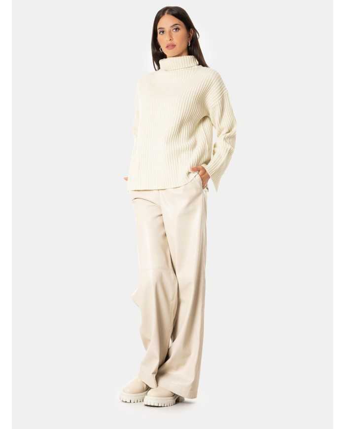 ISABELLE BLANCHE paris Pantalone relaxed in ecopelle