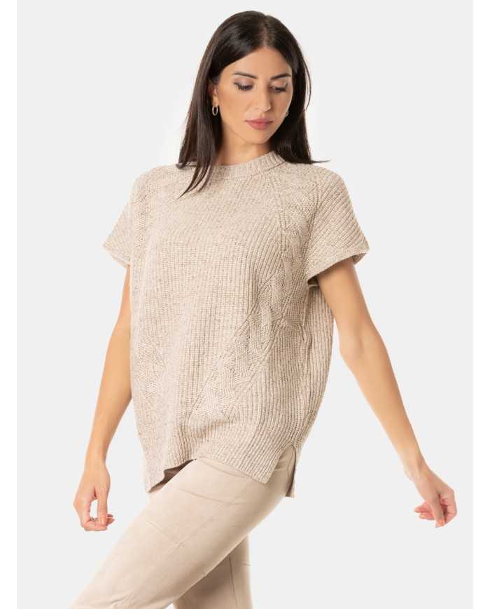 D.EXTERIOR Maglia tweed intrecci a gilet