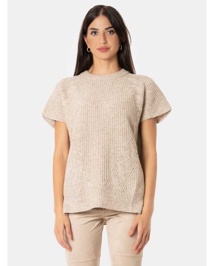 D.EXTERIOR Maglia tweed intrecci a gilet