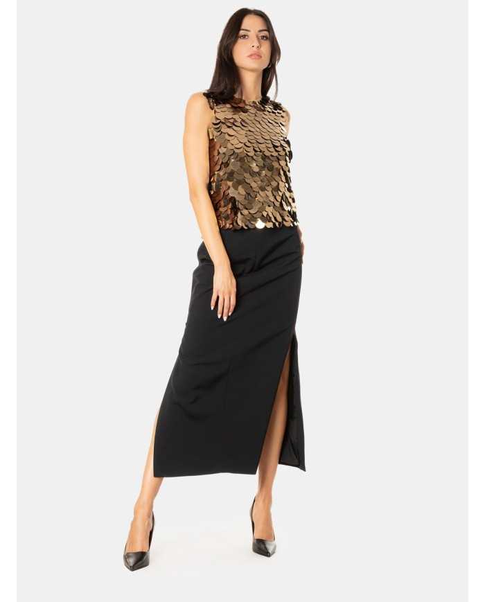 LIVIANA CONTI Top macro paillettes