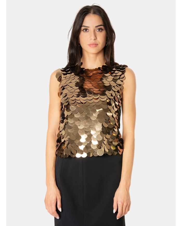 LIVIANA CONTI Top macro paillettes