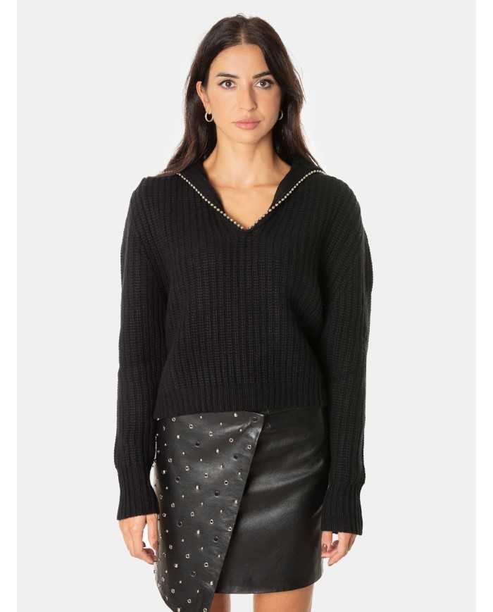 ISABELLE BLANCHE paris Maglia con decorazione perle