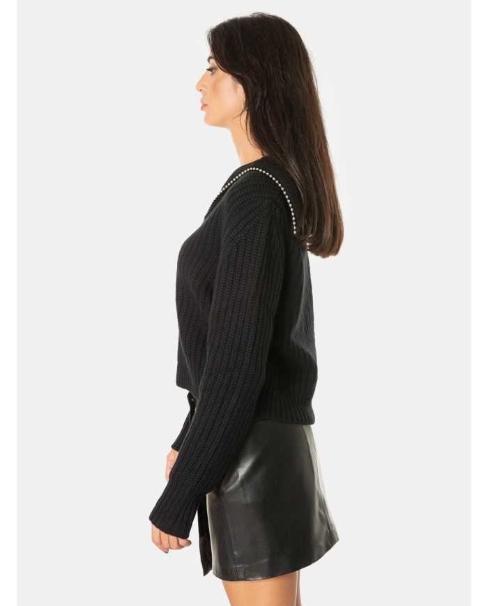 ISABELLE BLANCHE paris Maglia con decorazione perle