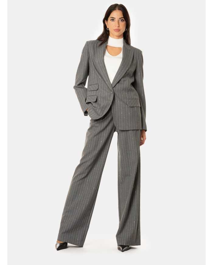 SIMONA CORSELLINI Pantalone tailleur gessato