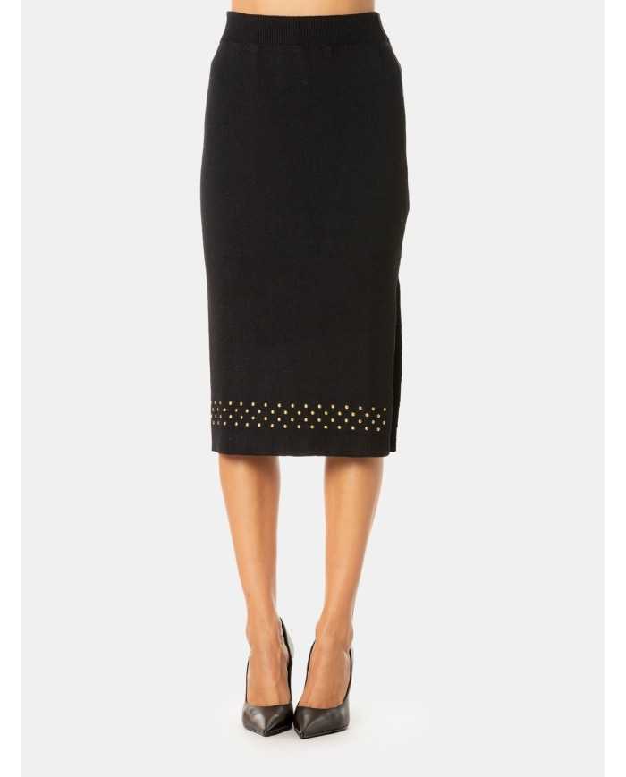 SIMONA CORSELLINI Gonna in maglia con borchie