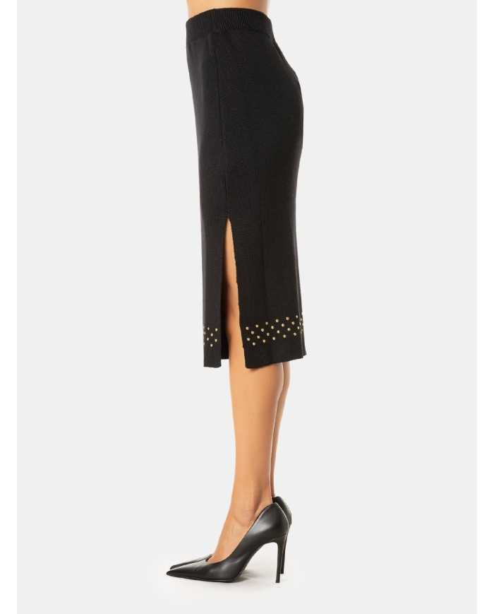 SIMONA CORSELLINI Gonna in maglia con borchie