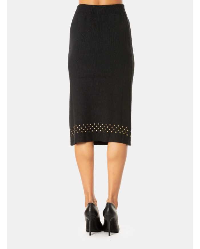 SIMONA CORSELLINI Gonna in maglia con borchie