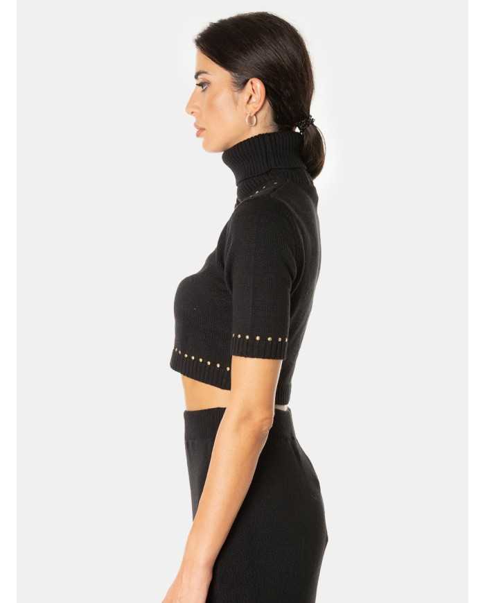 SIMONA CORSELLINI Maglia dolcevita crop