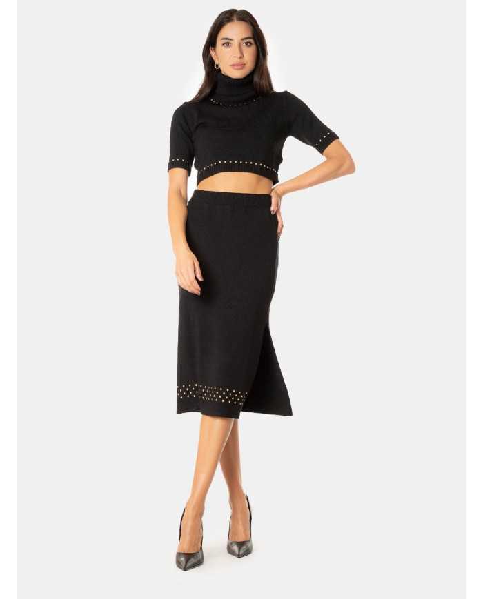 SIMONA CORSELLINI Maglia dolcevita crop