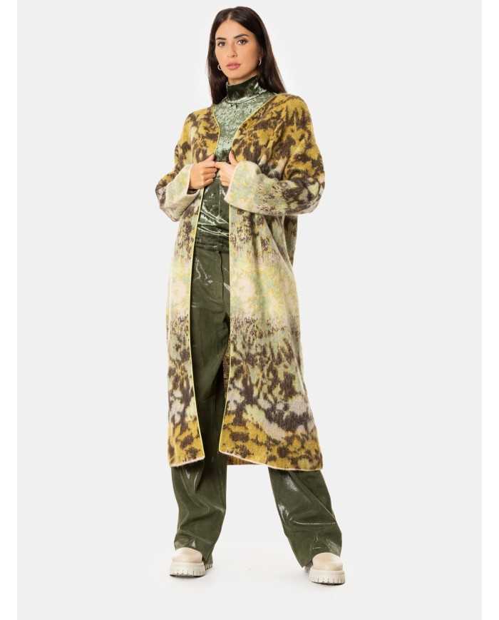 forte_forte Cappotto in lana a fantasia