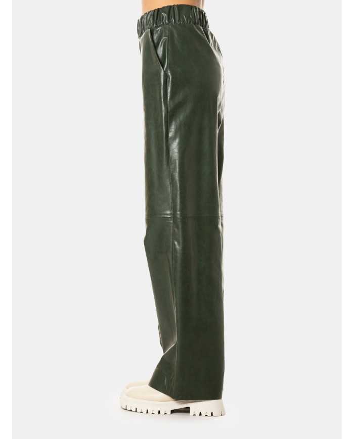 JIJIL Pantalone ampio ecopelle