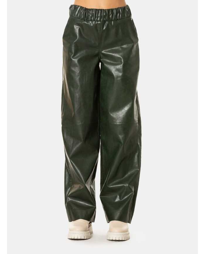 JIJIL Pantalone ampio ecopelle
