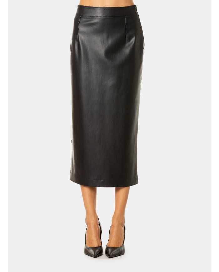 JIJIL Gonna longuette in ecopelle