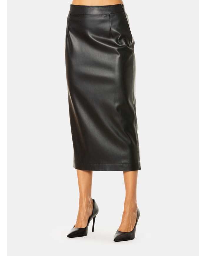 JIJIL Gonna longuette in ecopelle