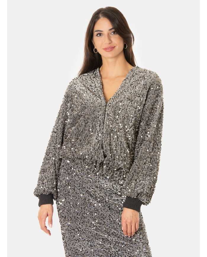 Actualee Bomber con paillettes