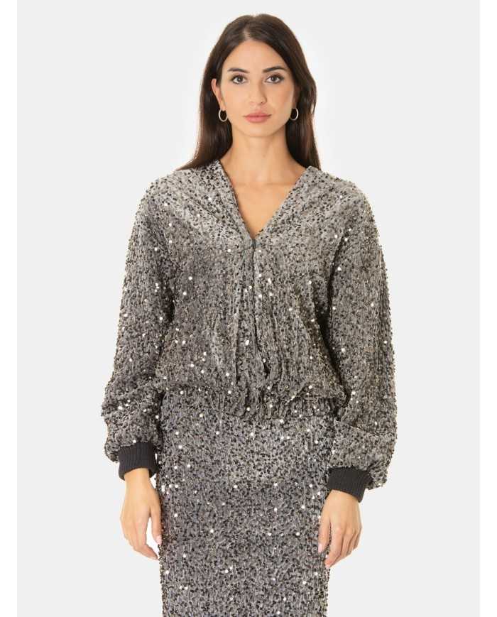 Actualee Bomber con paillettes