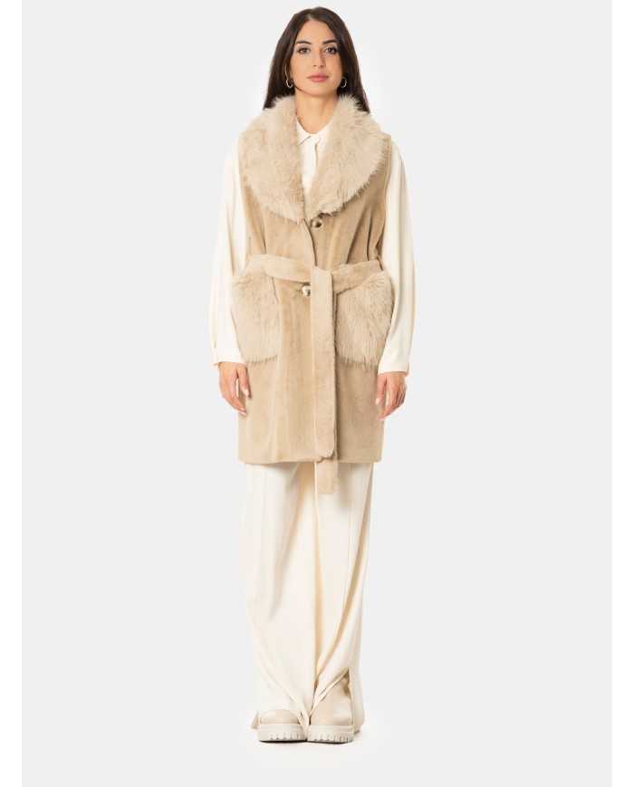 ZOE PARIS Smanicato ecopelliccia