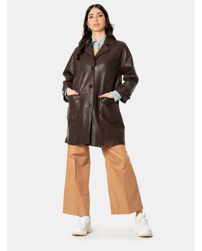 MAXMARA WEEKEND Spolverino midi in pelle