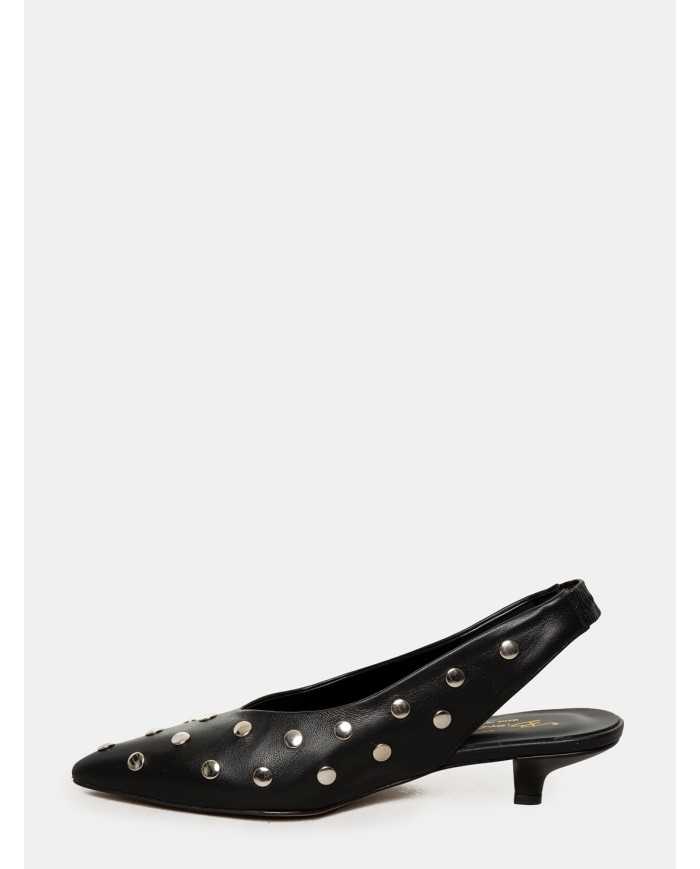 BIANCA DI' Sandalo slingback borchiato in nappa