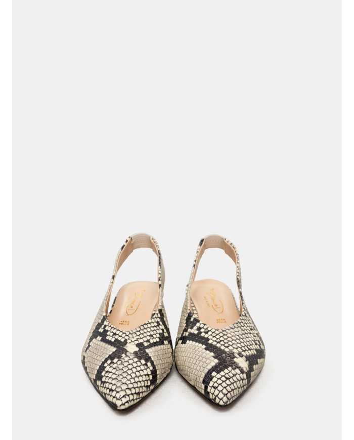 BIANCA DI' Sandalo slingback in stampa pitone