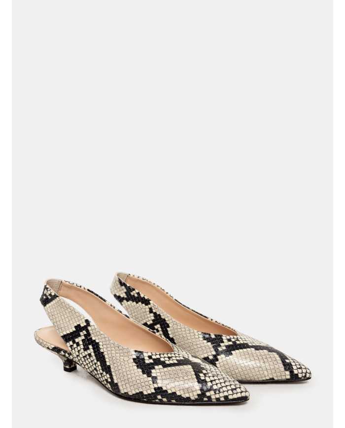 BIANCA DI' Sandalo slingback in stampa pitone