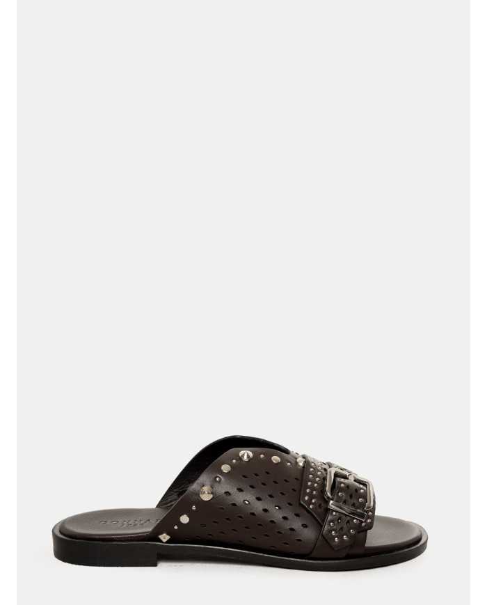 DONNARì Ciabattina in pelle con borchie