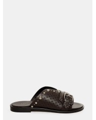 DONNARì Ciabattina in pelle con borchie