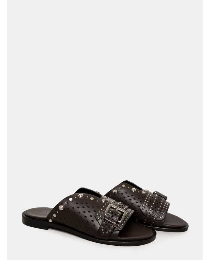 DONNARì Ciabattina in pelle con borchie