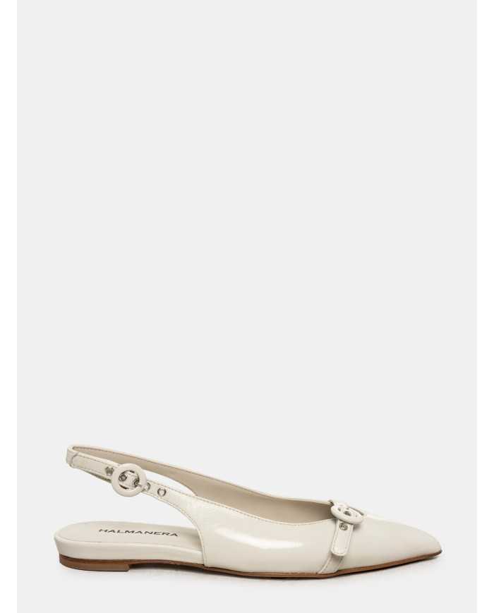 HALMANERA Sandalo slingback flat in glaze