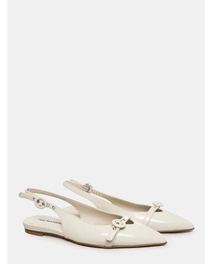 HALMANERA Sandalo slingback flat in glaze
