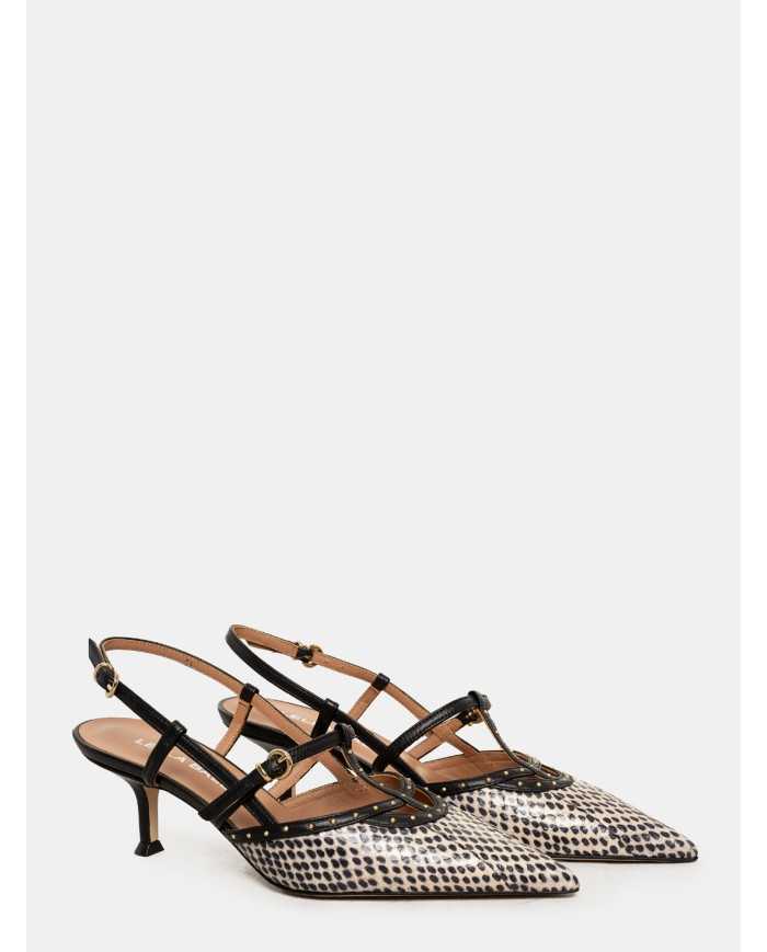 LELLA BALDI Sandalo slingback con borchie