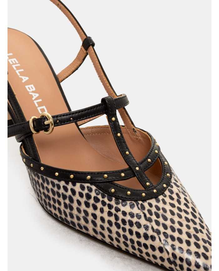 LELLA BALDI Sandalo slingback con borchie