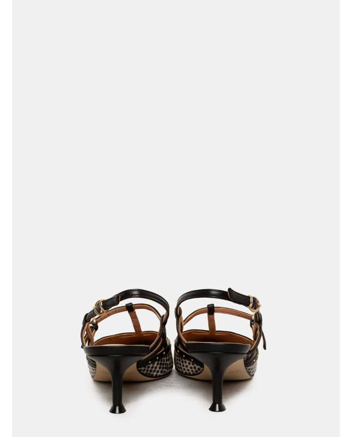 LELLA BALDI Sandalo slingback con borchie