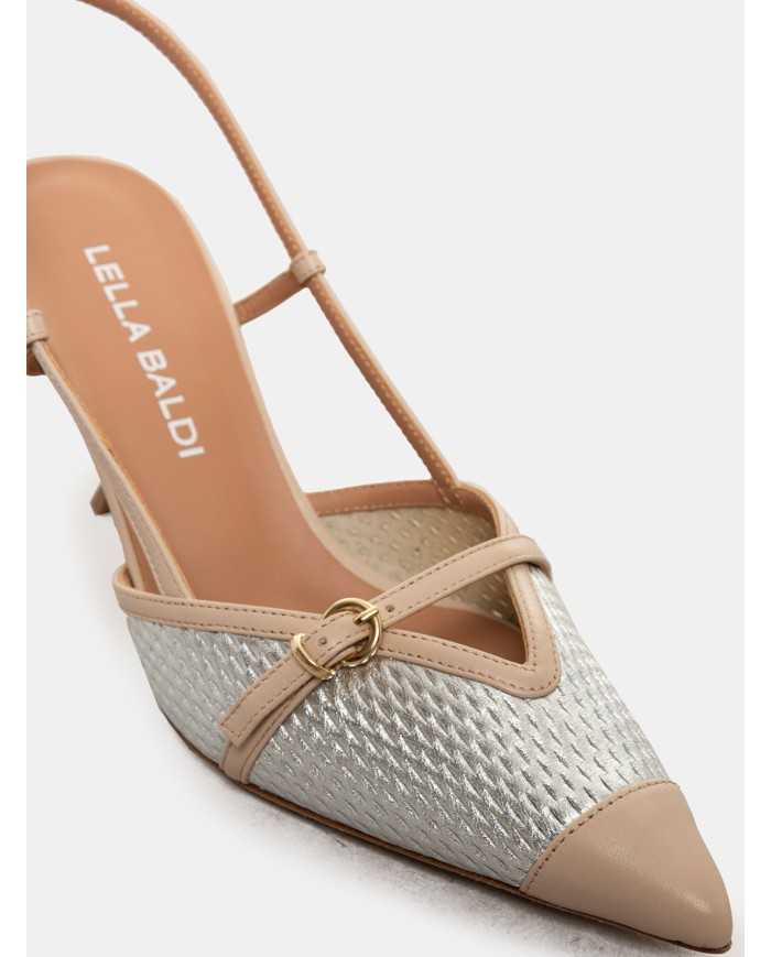 LELLA BALDI Sandalo slingback laminato